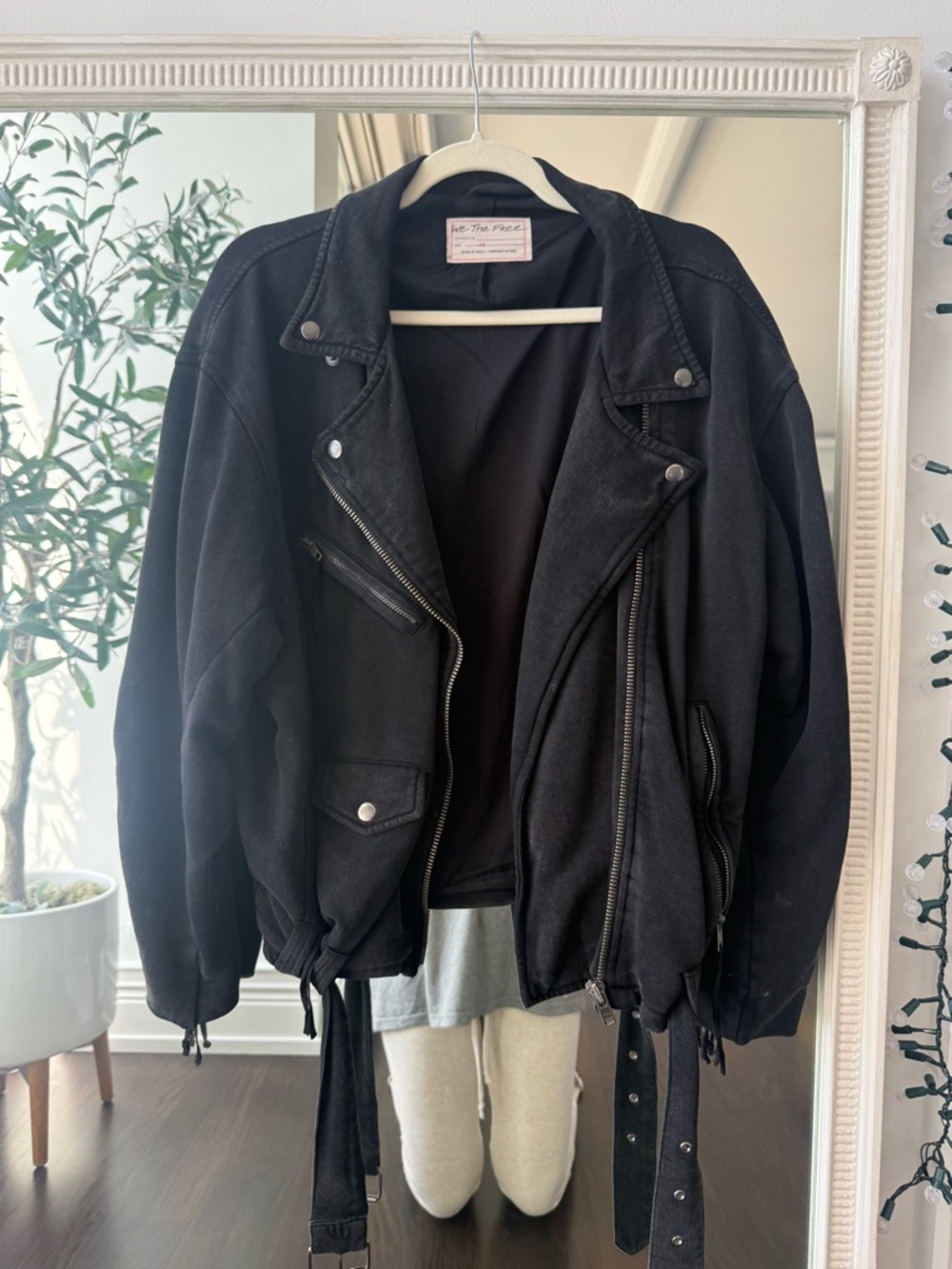Free People Knit Black Moto Jacket